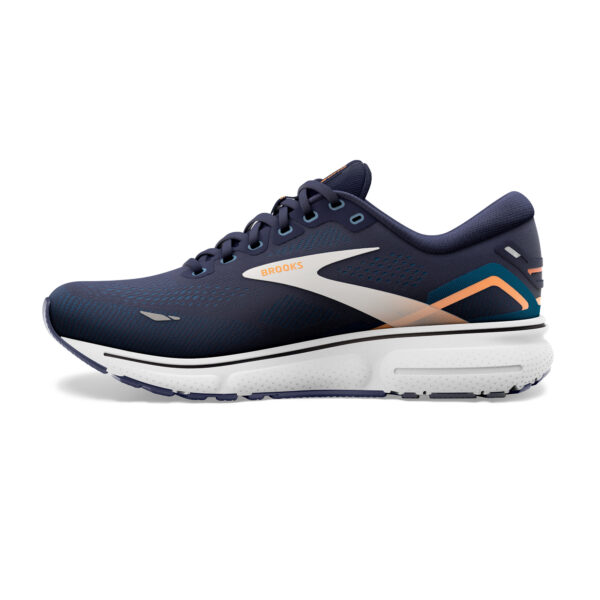 Brooks Men's Ghost 15 - Peacoat/Blue/Orange Pop - Image 2