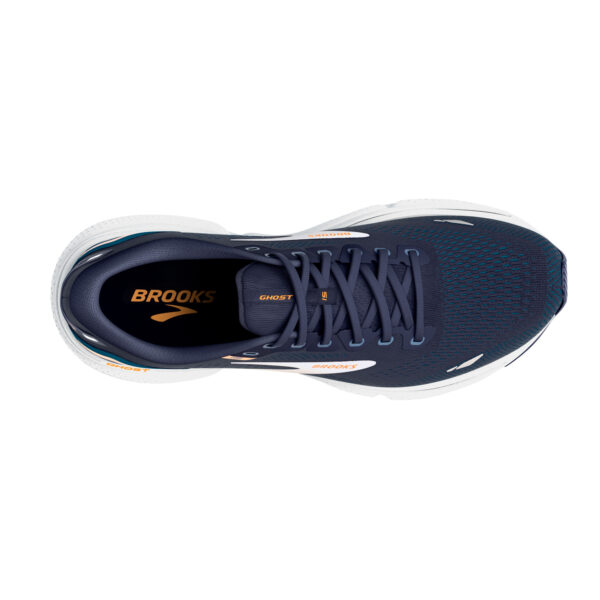 Brooks Men's Ghost 15 - Peacoat/Blue/Orange Pop - Image 5