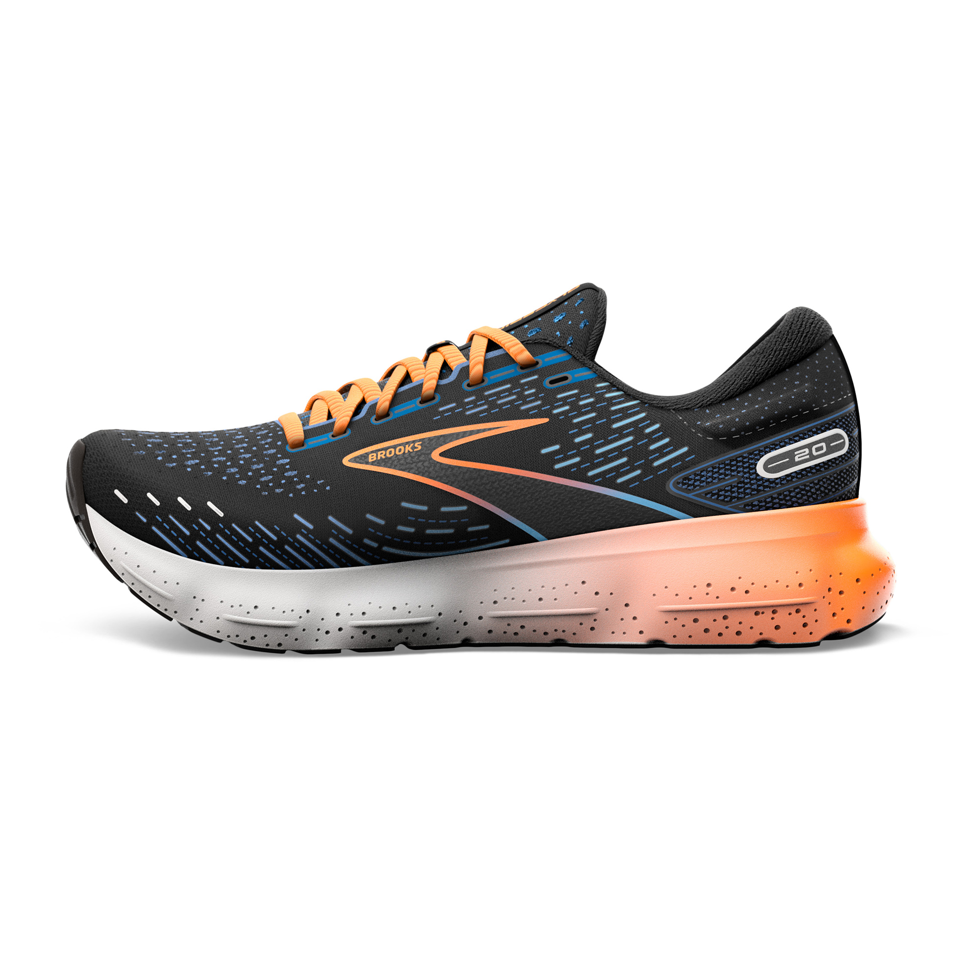 Brooks Men s Glycerin 20 Black Classic Blue Orange Running Bath