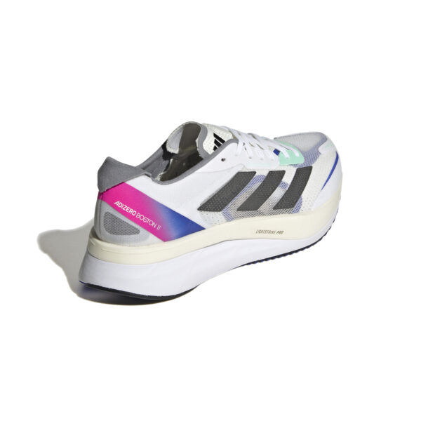 adidas Men's adizero Boston 11 - Cloud White/Core Black/Lucid Blue - Image 4
