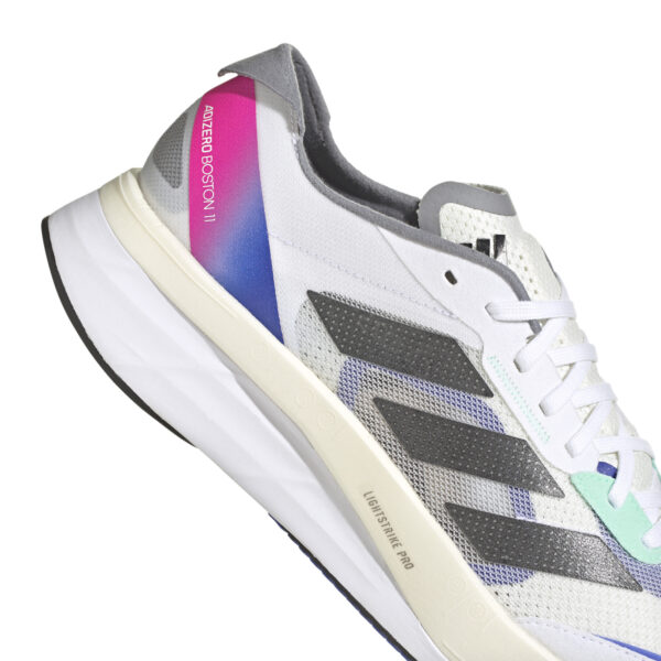 adidas Men's adizero Boston 11 - Cloud White/Core Black/Lucid Blue - Image 7