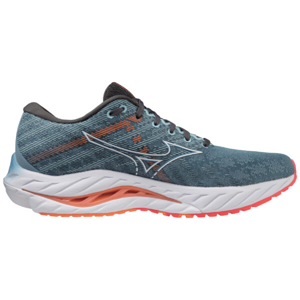 Mizuno Men's Wave Inspire 19 - Provincial Blue/White/Light Orange - Image 2