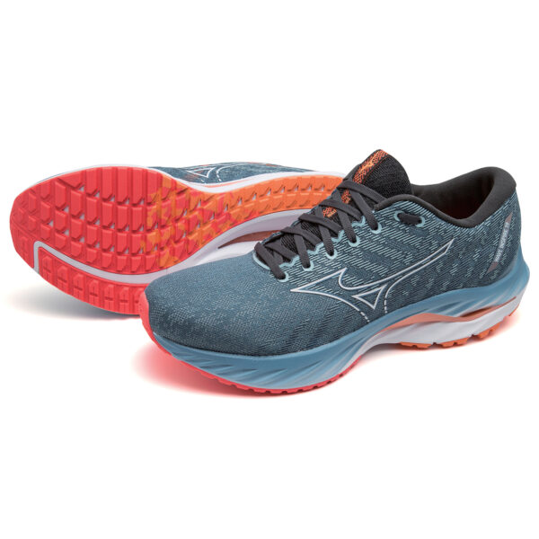 Mizuno Men's Wave Inspire 19 - Provincial Blue/White/Light Orange - Image 3