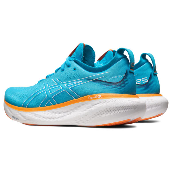 Asics Men's Gel-Nimbus 25 - Island Blue/Sun Peach - Image 4