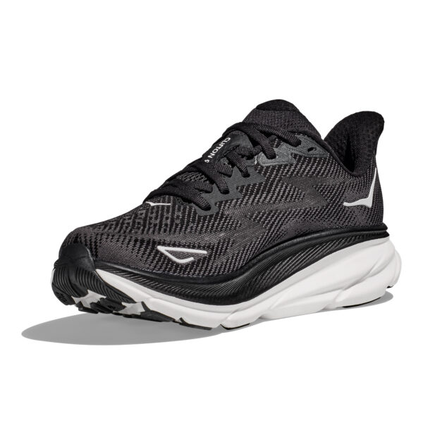 Hoka Men's Clifton 9 - Black/White - Image 3