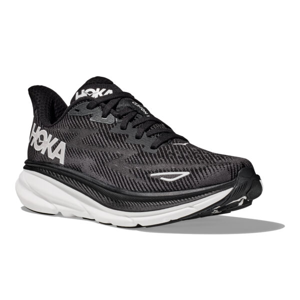 Hoka Men's Clifton 9 - Black/White - Image 2