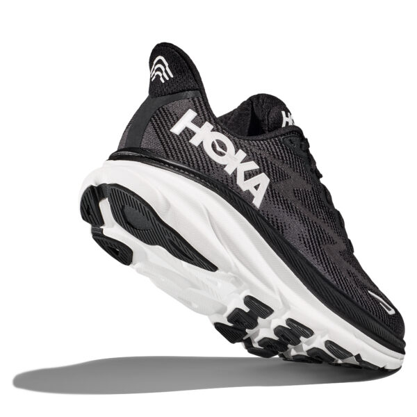 Hoka Women's Clifton 9 Wide - Black/White - Image 5