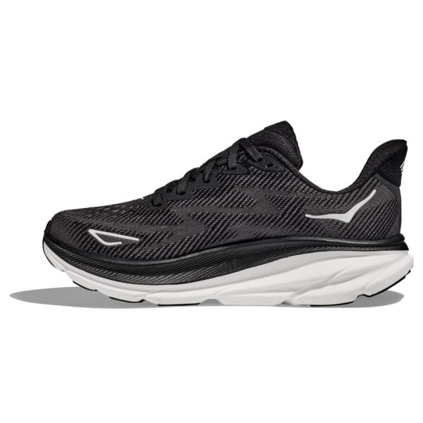 Hoka Women's Clifton 9 Wide - Black/White - Image 2