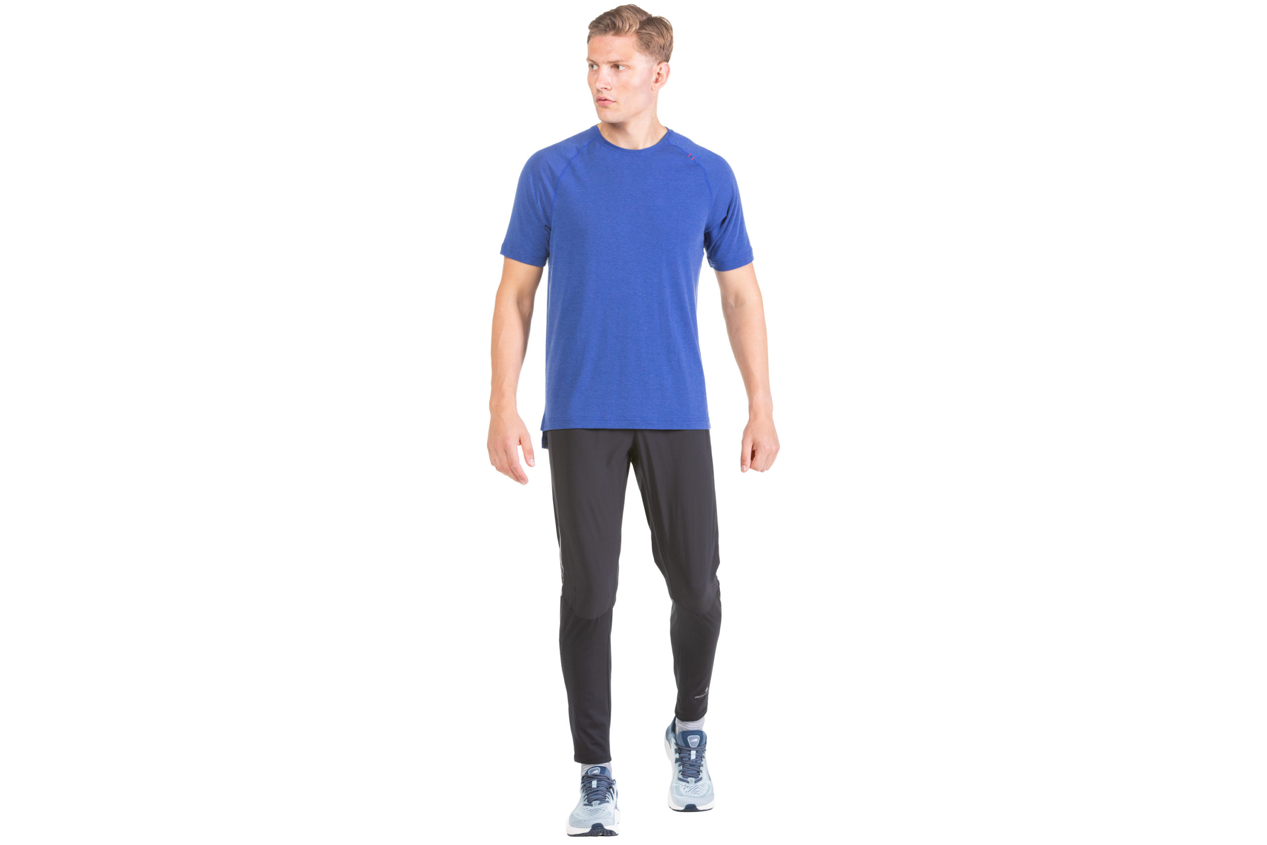 Ronhill Men's Life Tencel S/S Tee - Dark Cobalt Marl/Flame - Image 3