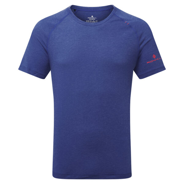 Ronhill Men's Life Tencel S/S Tee - Dark Cobalt Marl/Flame