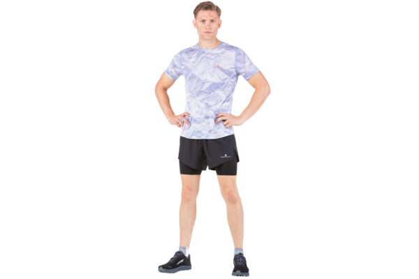 Ronhill Men's Tech Golden Hour Tee - Lake Blue Crinkle - Image 3