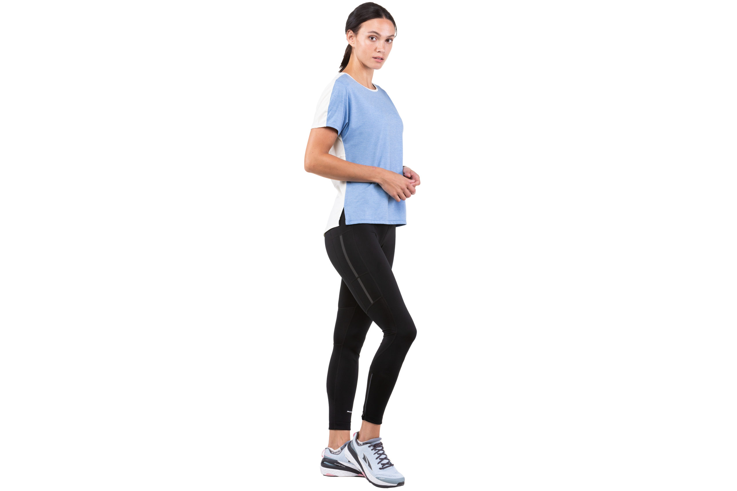 Ronhill Women's Tech Glide Tee - Lake Blue Marl/Vanilla - Image 3