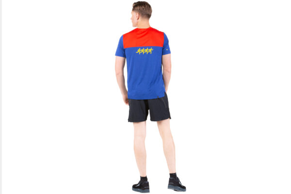 Ronhill Men's Tech Trio Tee - Dark Cobalt Marl/Solar - Image 4