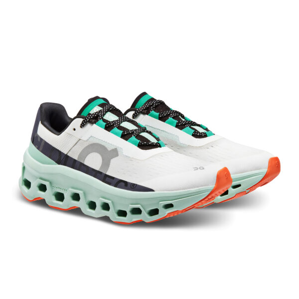 On Running Women's Cloudmonster - Undyed White/Creek - Image 3