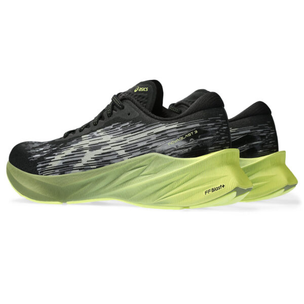 Asics Men's Novablast 3 - Black/Dried Leaf Green - Image 4