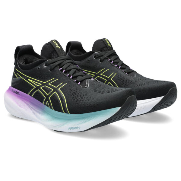 Asics Women's Gel-Nimbus 25 - Black/Glow Yellow - Image 3