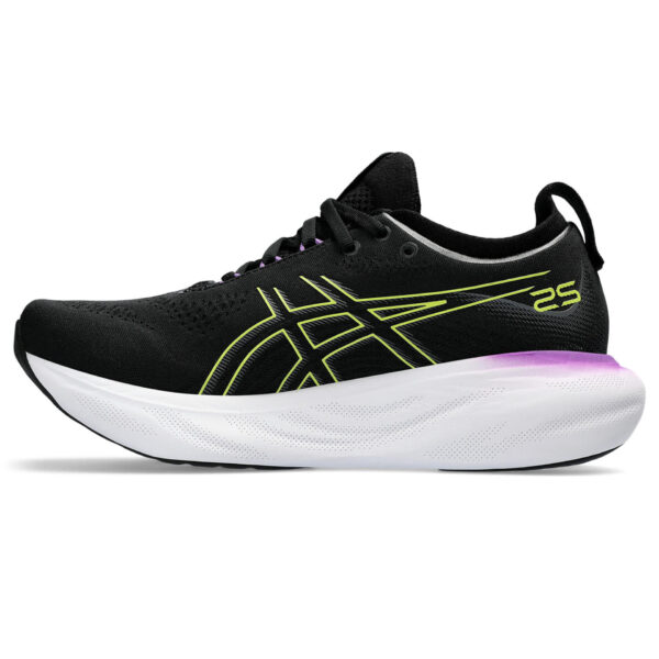 Asics Women's Gel-Nimbus 25 - Black/Glow Yellow - Image 2
