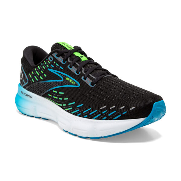 Brooks Men's Glycerin 20 - Black/Hawaiian Ocean/Green - Image 3