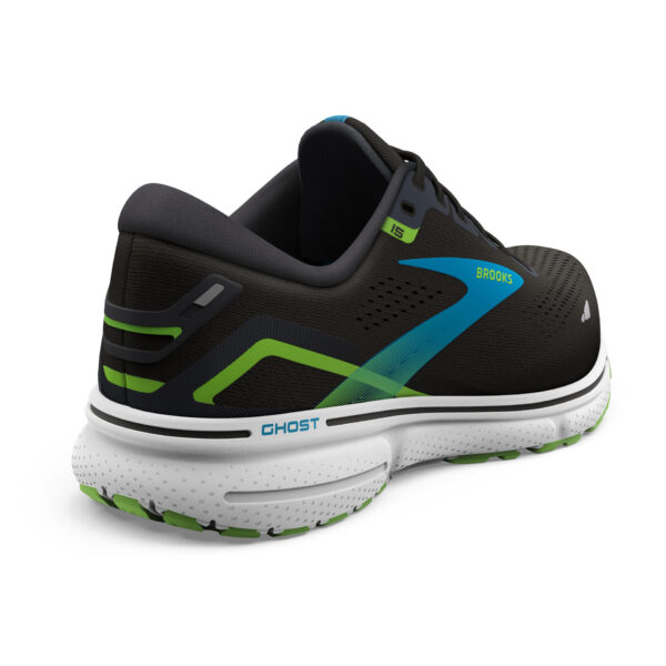 Brooks Men's Ghost 15 - Black/Hawaiian Ocean/Green - Image 4