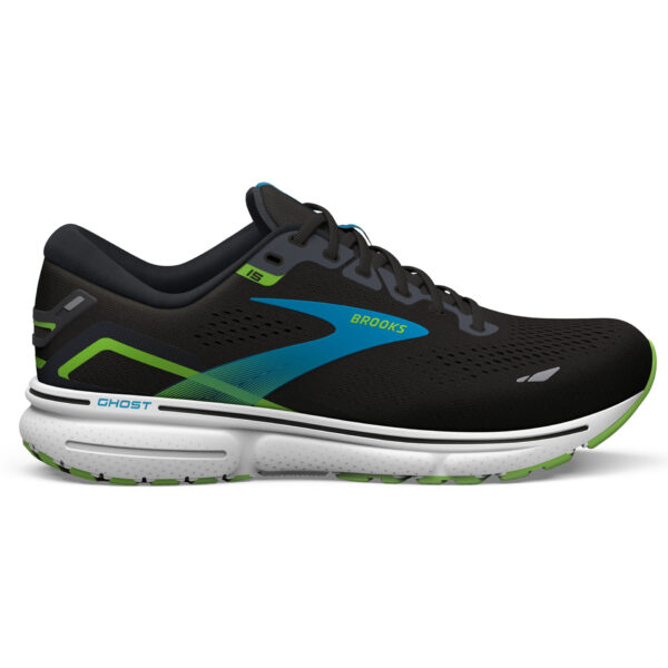Brooks Men's Ghost 15 - Black/Hawaiian Ocean/Green
