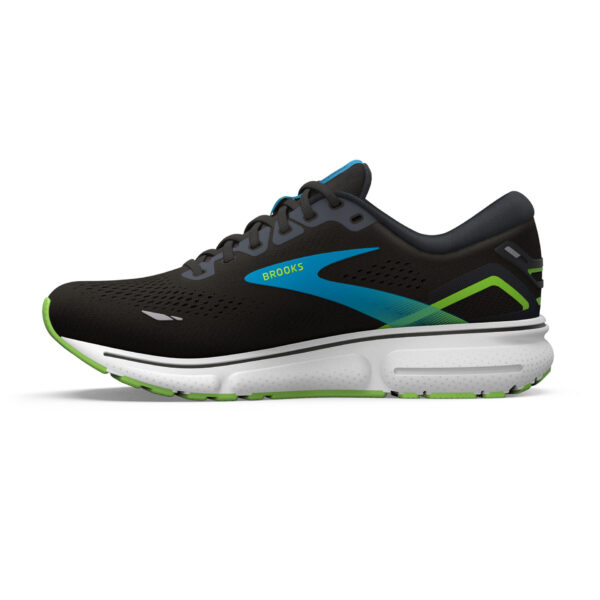 Brooks Men's Ghost 15 - Black/Hawaiian Ocean/Green - Image 2
