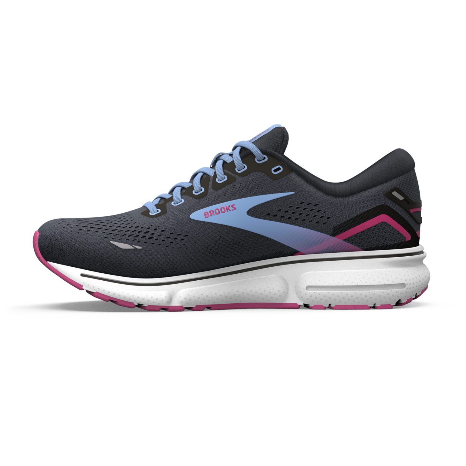 Brooks Women's Ghost 15 Ebony/Open Air/Lilac Rose Running Bath