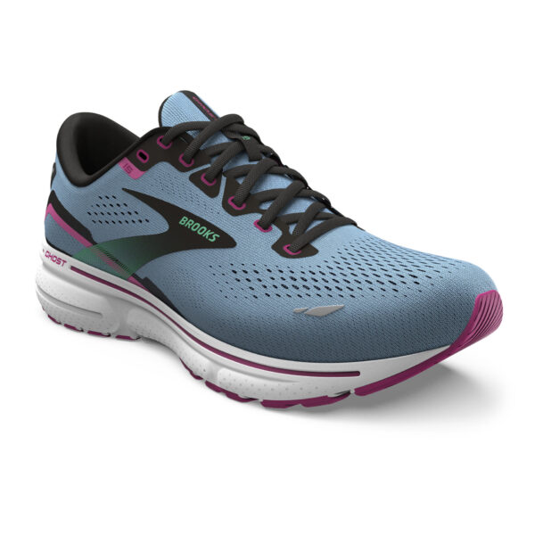Brooks Women's Ghost 15 - Blue Bell/Black/Pink - Image 3