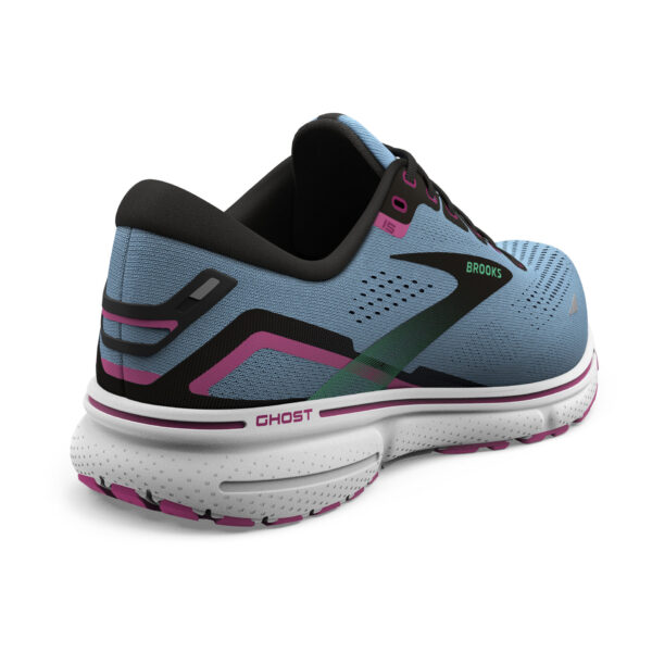 Brooks Women's Ghost 15 - Blue Bell/Black/Pink - Image 4
