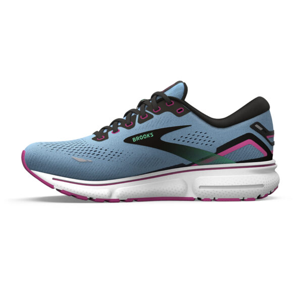 Brooks Women's Ghost 15 - Blue Bell/Black/Pink - Image 2