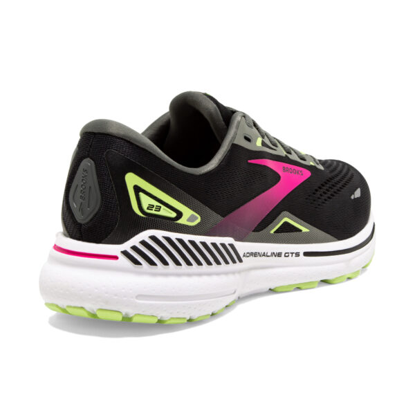 Brooks Women's Adrenaline GTS 23 Wide - Black/Gunmetal/Sharp Green - Image 4