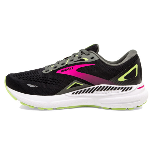 Brooks Women's Adrenaline GTS 23 Wide - Black/Gunmetal/Sharp Green - Image 2