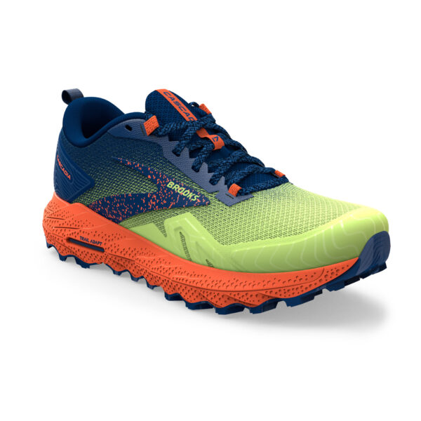 Brooks Men's Cascadia 17 - Sharp Green/Navy/Firecracker - Image 3