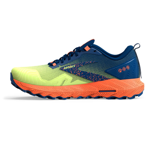 Brooks Men's Cascadia 17 - Sharp Green/Navy/Firecracker - Image 2