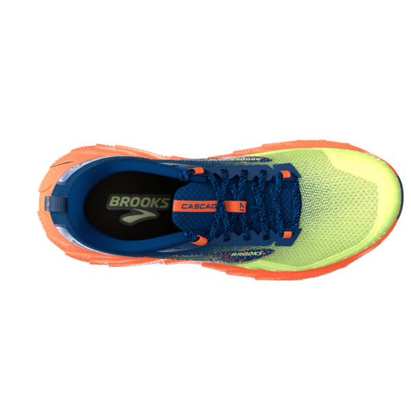 Brooks Men's Cascadia 17 - Sharp Green/Navy/Firecracker - Image 5