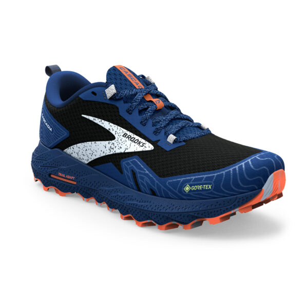 Brooks Men's Cascadia 17 GTX - Black/Blue/Firecracker - Image 3