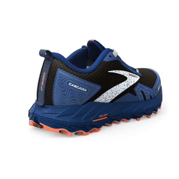 Brooks Men's Cascadia 17 GTX - Black/Blue/Firecracker - Image 4