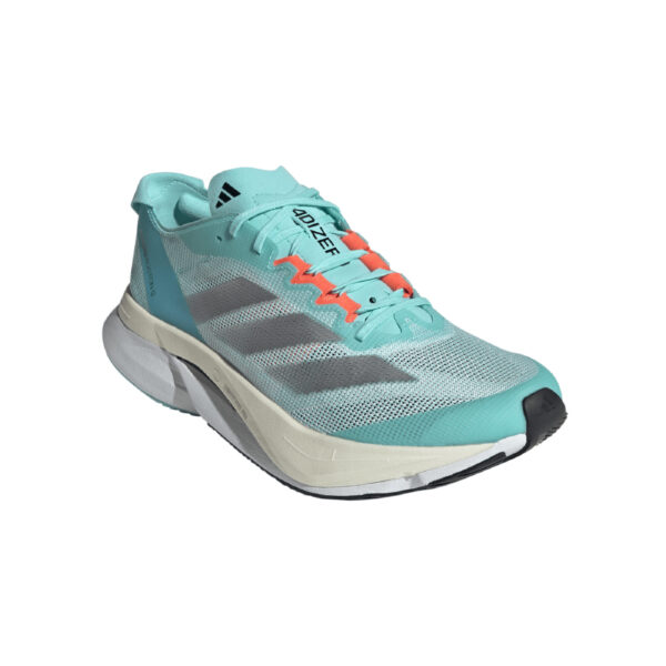 Adidas Women's Adizero Boston 12 - Flash Aqua/Silver Met./Light Aqua - Image 3