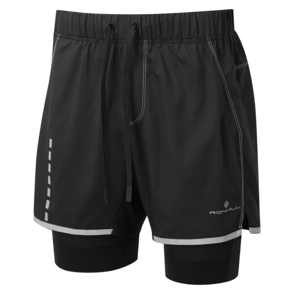 Ronhill Men's Tech Afterhours Twin Short - All Black