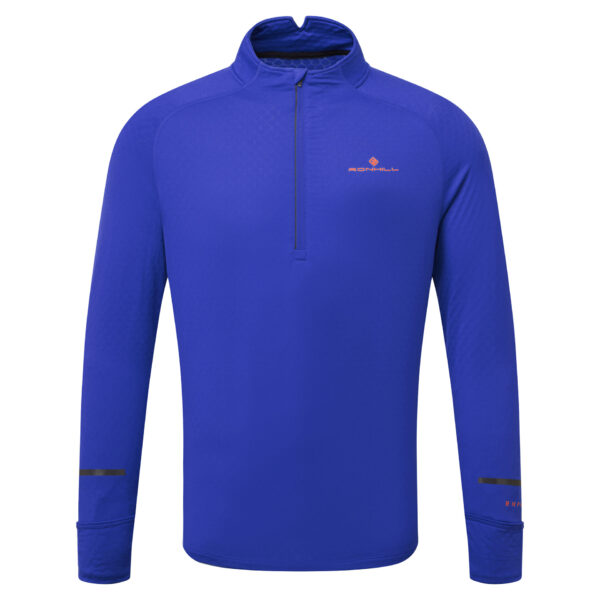 Ronhill Men's Tech Prism 1/2 Zip Tee - Cobalt/Flame