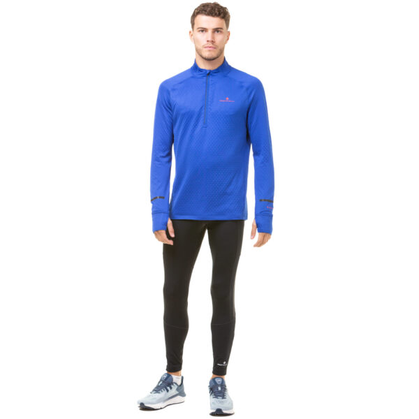 Ronhill Men's Tech Prism 1/2 Zip Tee - Cobalt/Flame - Image 3