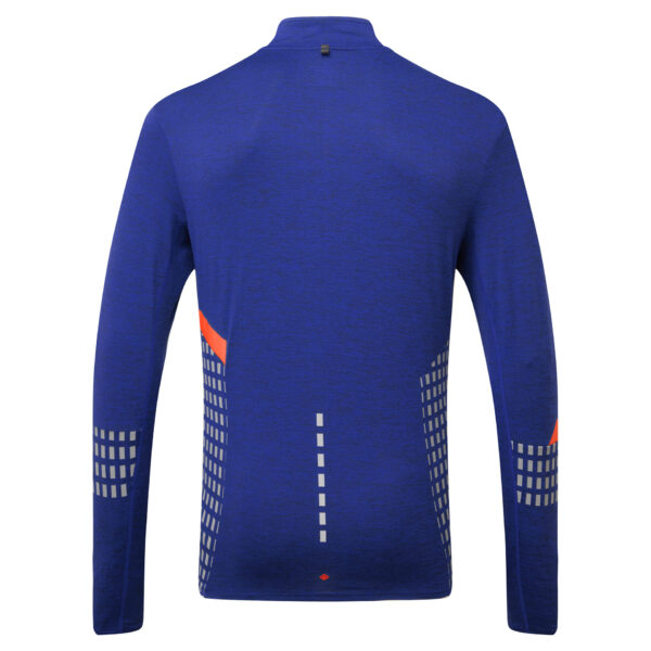 Ronhill Men's Afterhours 1/2 Zip Tee - Cobalt Marl/Flame/Reflective - Image 2