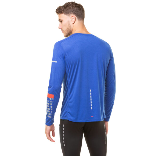Ronhill Men's Afterhours L/S Tee - Cobalt/Flame/Reflective - Image 4