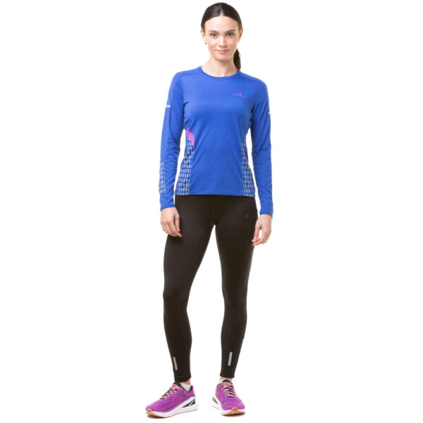 Ronhill Women's Tech Afterhours L/S Tee - Cobalt/Thistle/Reflective - Image 5