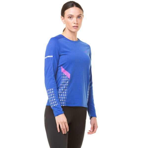 Ronhill Women's Tech Afterhours L/S Tee - Cobalt/Thistle/Reflective - Image 3