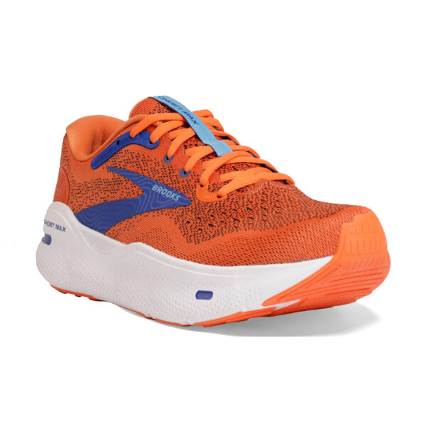 Brooks Men's Ghost Max - Red Orange/Black/Surf The Web - Image 3