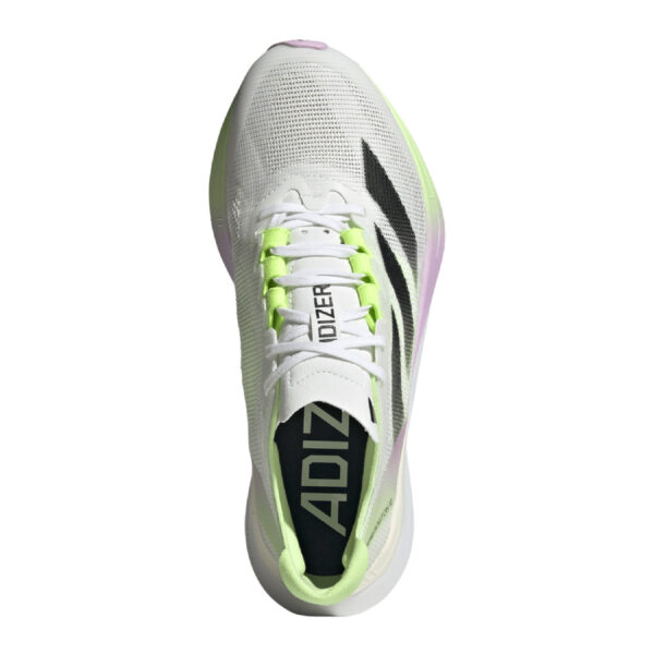 Adidas Women's Adizero Boston 12 - Footwear White/Core Black/Green Spark - Image 5