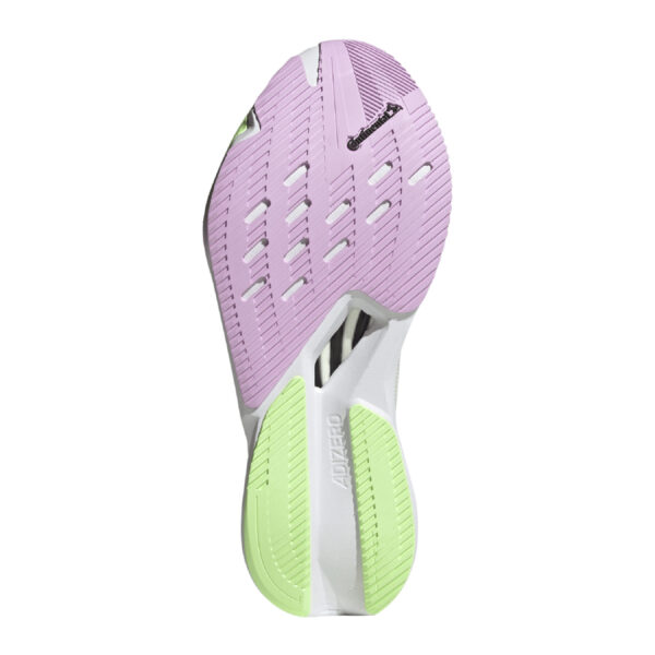 Adidas Women's Adizero Boston 12 - Footwear White/Core Black/Green Spark - Image 6