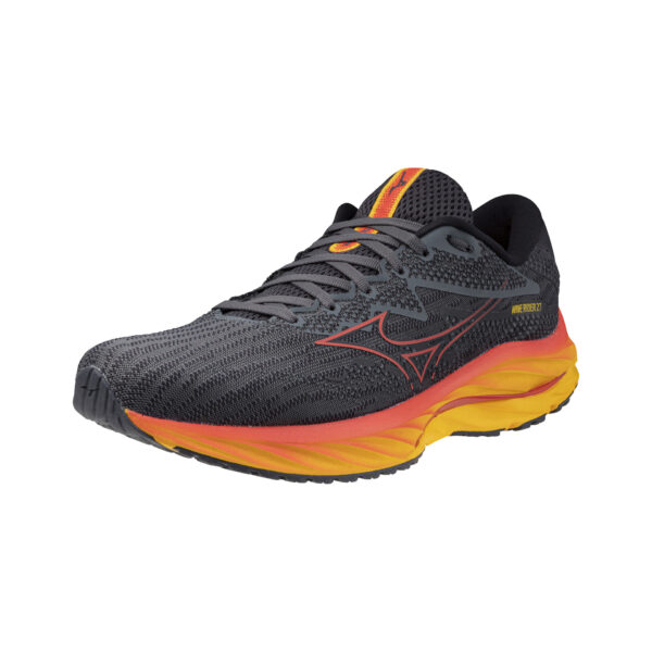 Mizuno Men's Wave Rider 27 - Turbulence/Cayenne/Citrus - Image 3