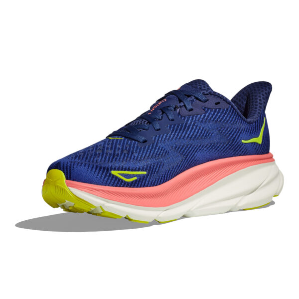 Hoka Women's Clifton 9 Wide - Evening Sky/Coral - Image 4