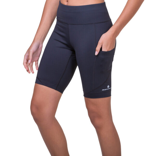 Ronhill Women's Tech Stretch Short - Black/Bright White - Image 3